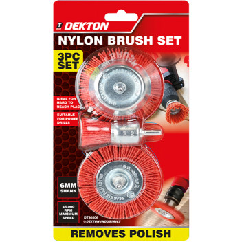 NYLON 3PC BRUSH SET
