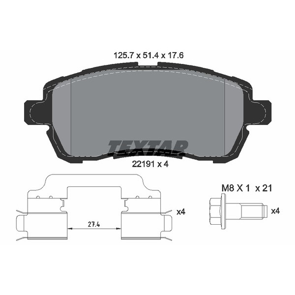 TEXTAR PC BRAKE PADS image