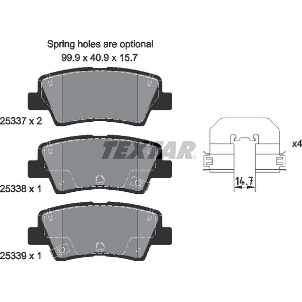 TEXTAR PC BRAKE PADS image