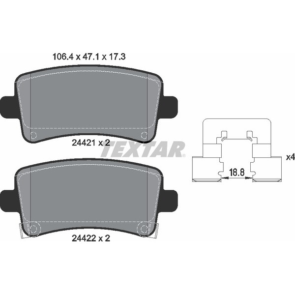 TEXTAR PC BRAKE PADS image