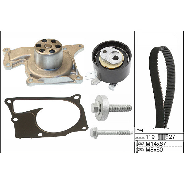 TIMING BELT KIT WITH WATER PUMP image