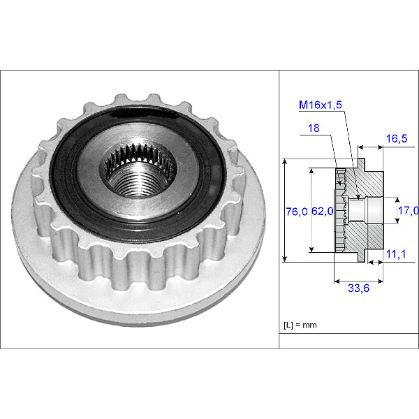 OVER RUNNING ALTERNATOR PULLEY image
