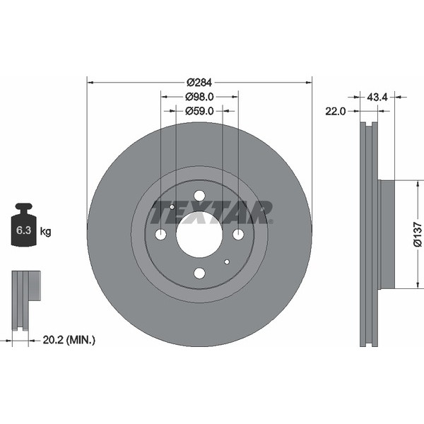 TEXTAR PC BRAKE DISCS image