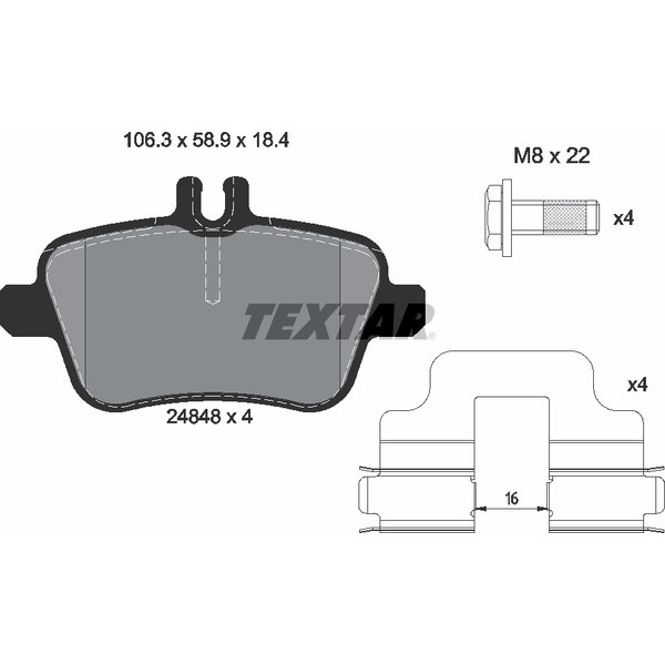 TEXTAR PC BRAKE PADS image