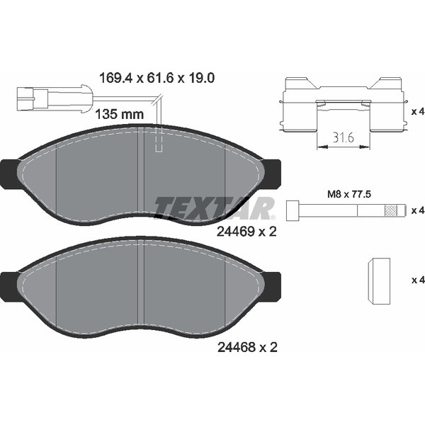 TEXTAR LCV BRAKE PADS image
