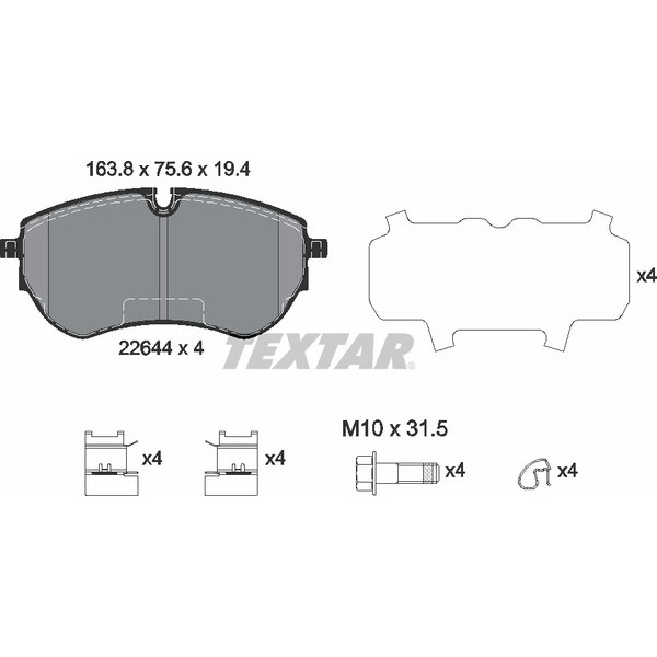 TEXTAR PC BRAKE PADS image