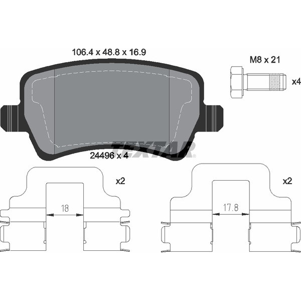 TEXTAR PC BRAKE PADS image