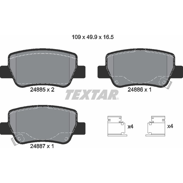 TEXTAR PC BRAKE PADS image