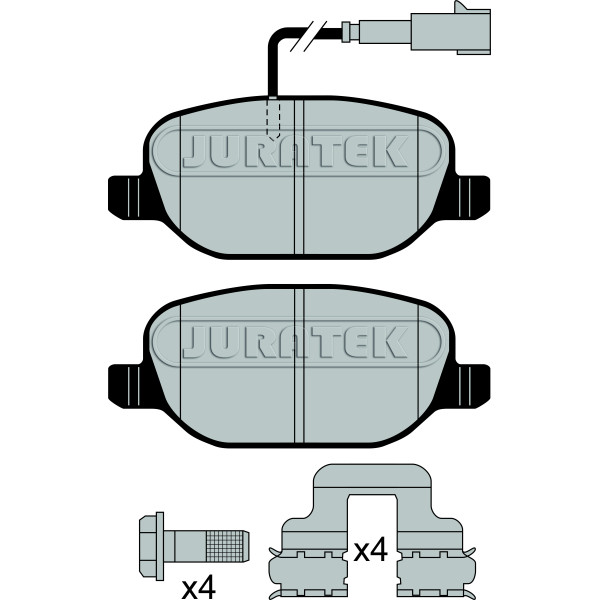 BRAKE PAD SET - 2 WITH INTEGRATED WEAR LEAD (190MM image