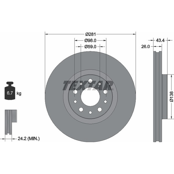 TEXTAR PC BRAKE DISCS image
