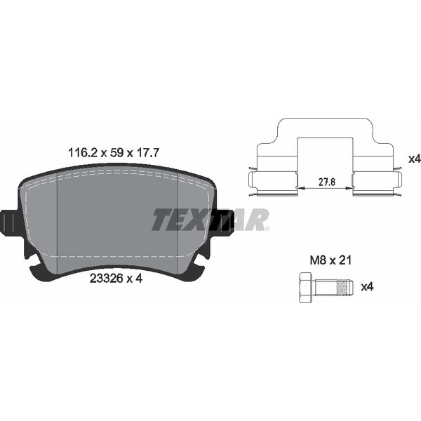 TEXTAR PC BRAKE PADS image