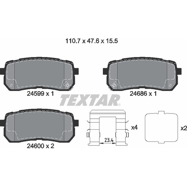 TEXTAR PC BRAKE PADS image