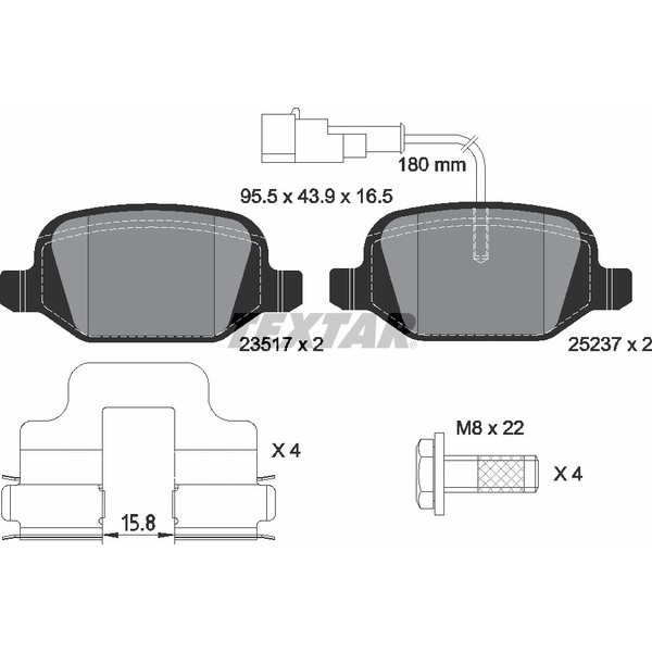TEXTAR PC BRAKE PADS image