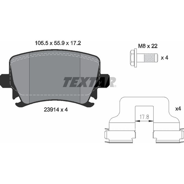 TEXTAR PC BRAKE PADS image