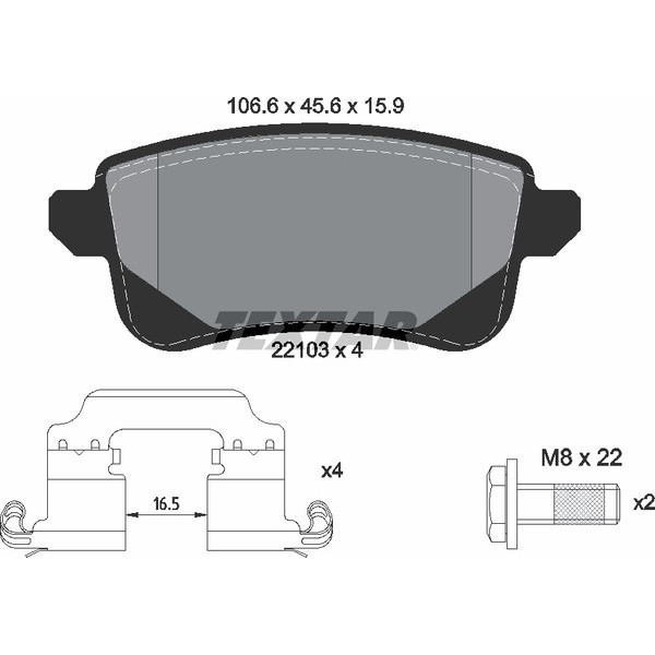 TEXTAR PC BRAKE PADS image
