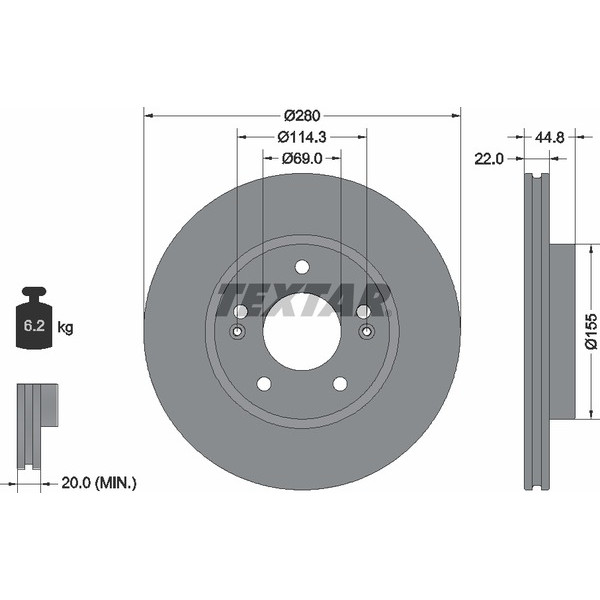 TEXTAR PC BRAKE DISCS image