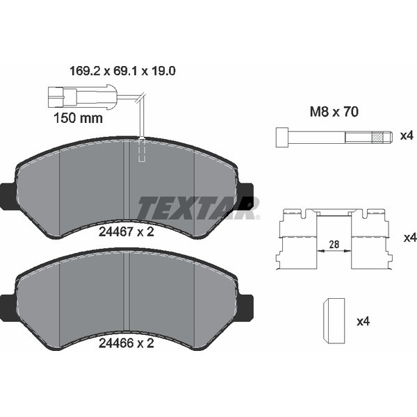 TEXTAR LCV BRAKE PADS image