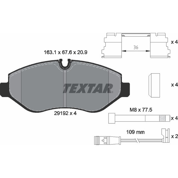 TEXTAR LCV BRAKE PADS image