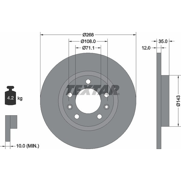 TEXTAR PC BRAKE DISCS image