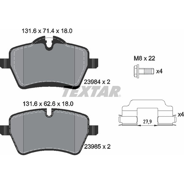TEXTAR PC BRAKE PADS image