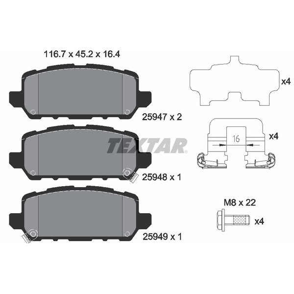 TEXTAR LCV BRAKE PADS image