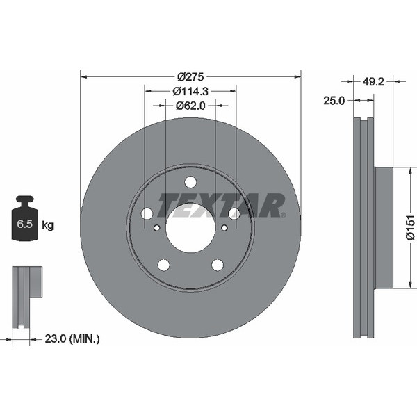 TEXTAR PC BRAKE DISCS image