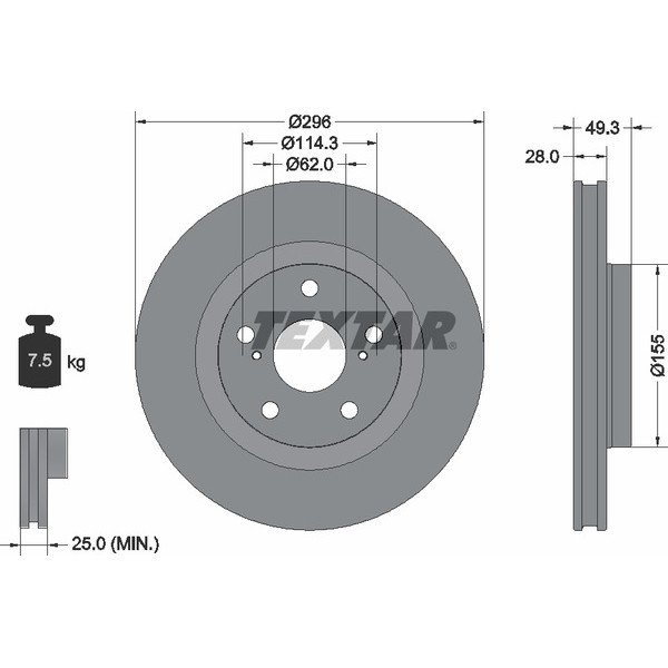 TEXTAR PC BRAKE DISCS image