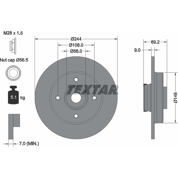 TEXTAR DISCS WITH BEARING image