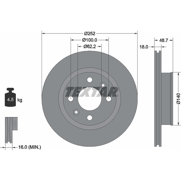 TEXTAR PC BRAKE DISCS image