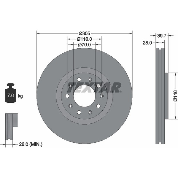 TEXTAR PC BRAKE DISCS image