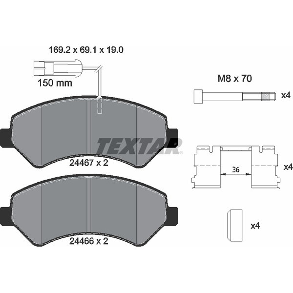 TEXTAR LCV BRAKE PADS image