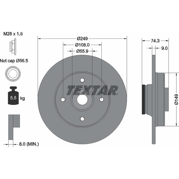 TEXTAR DISCS WITH BEARING image