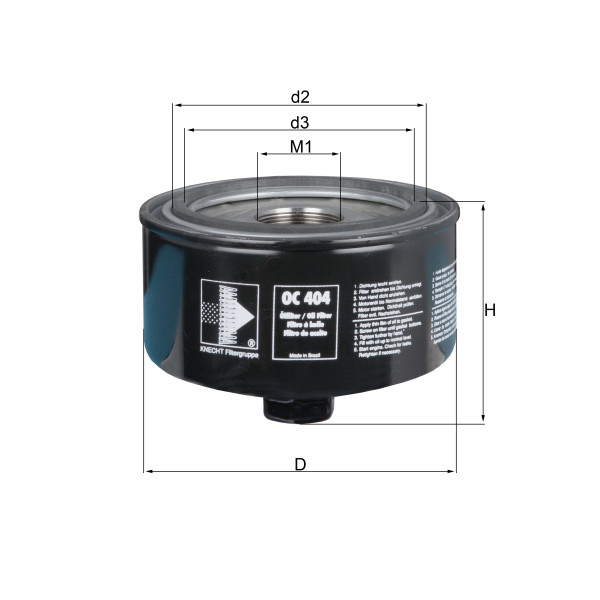 OIL FILTER - SPIN ON image