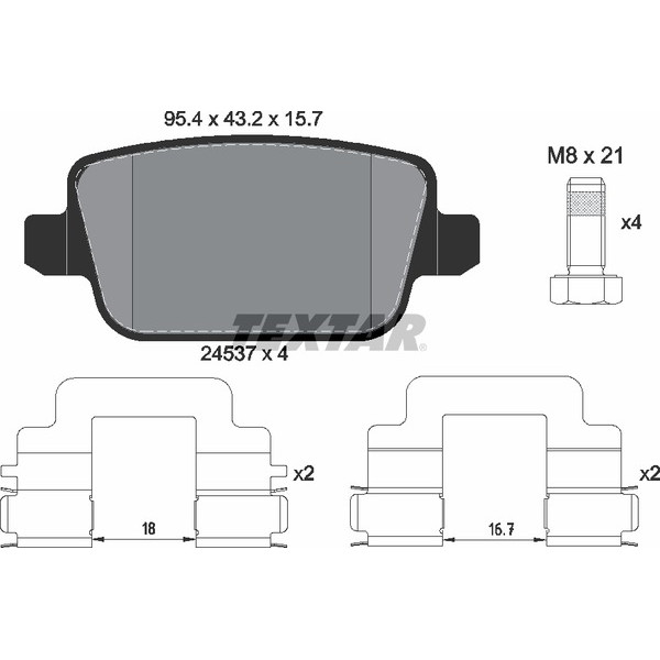 TEXTAR PC BRAKE PADS image