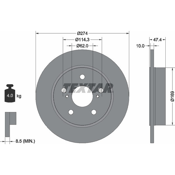 TEXTAR PC BRAKE DISCS image