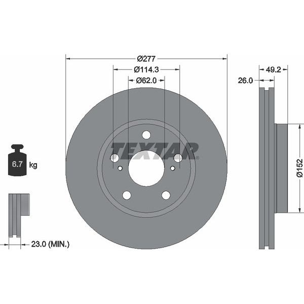 TEXTAR PC BRAKE DISCS image