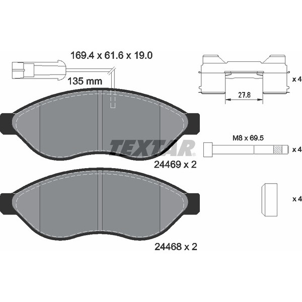 TEXTAR LCV BRAKE PADS image