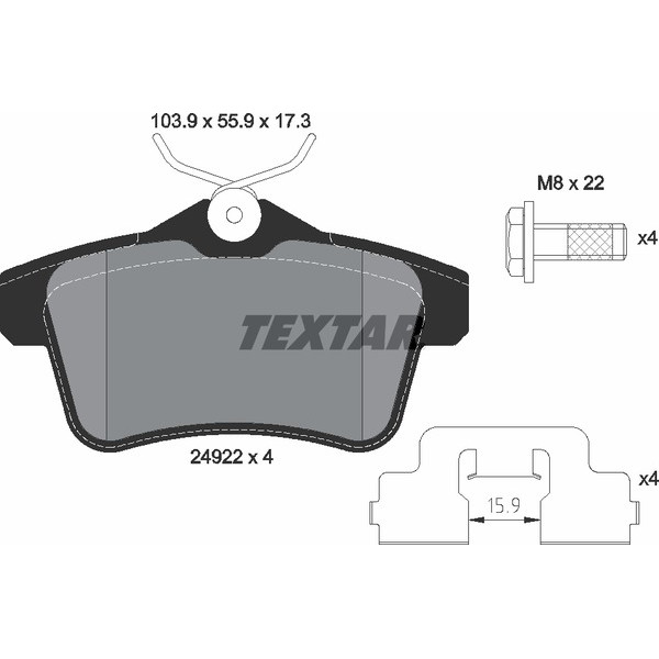 TEXTAR PC BRAKE PADS image