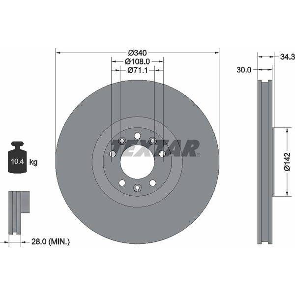 TEXTAR PC BRAKE DISCS image