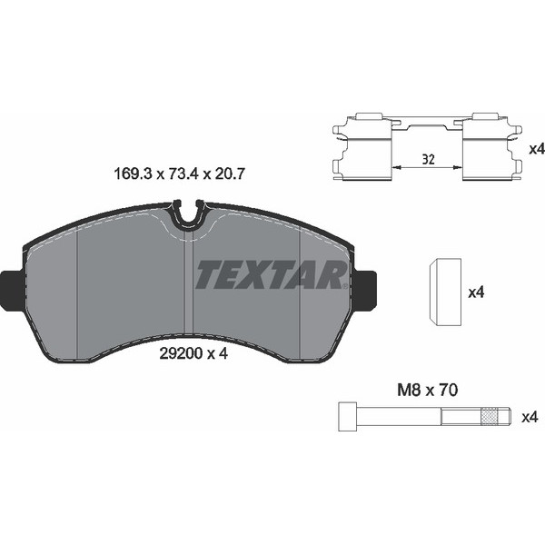 TEXTAR LCV BRAKE PADS image