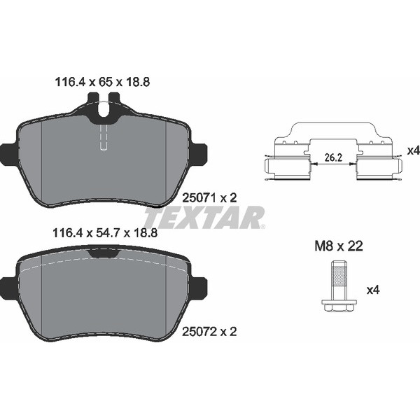TEXTAR PC BRAKE PADS image